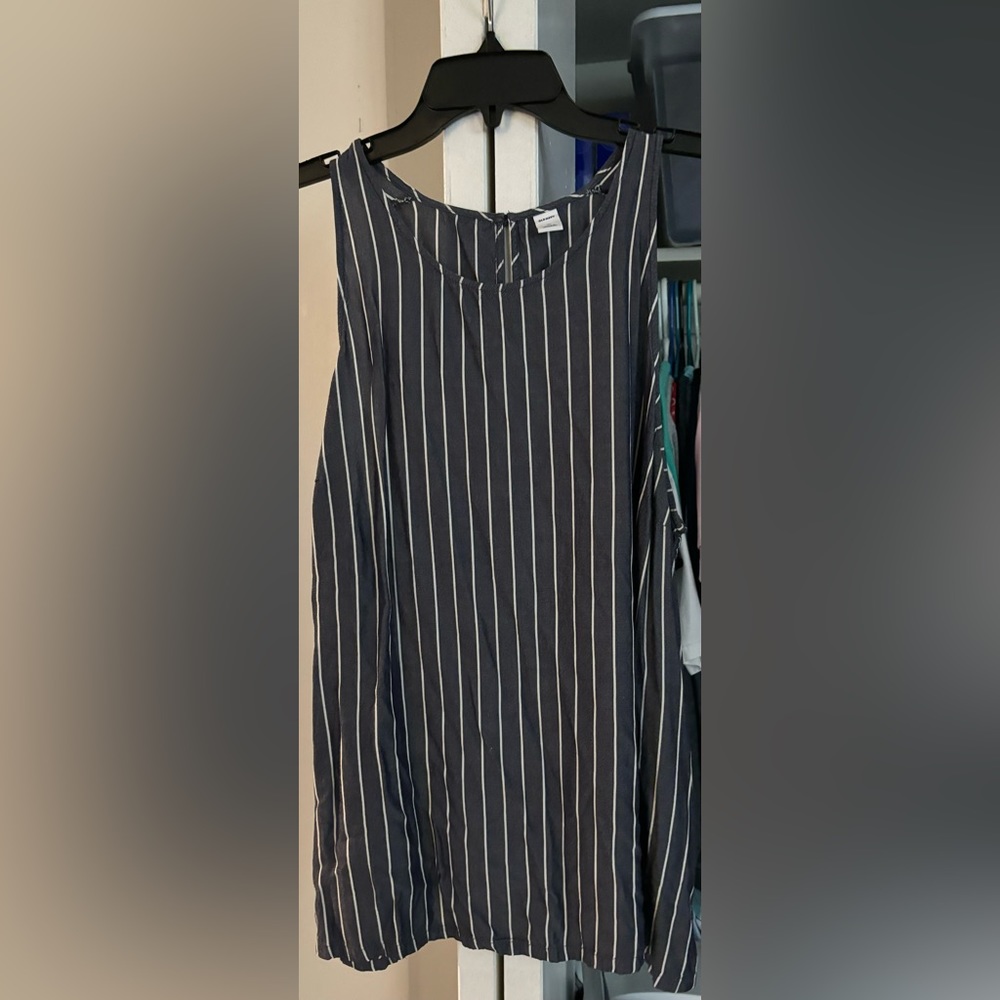 Xl old navy blueish gray with white stripes tank top
